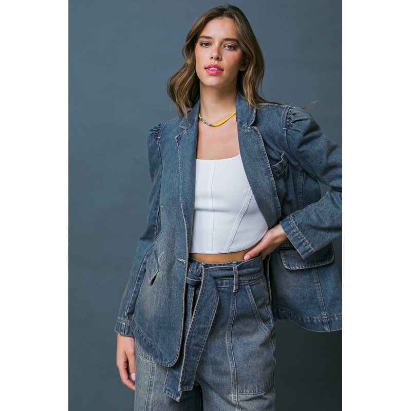 GIVE IT YOUR ALL DENIM BLAZER|DENIM|S|M|L