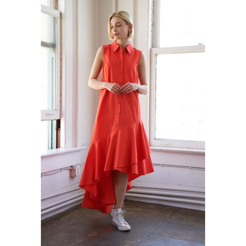 LOOKING MY WAY WOVEN MIDI DRESS