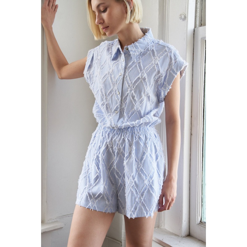 LOST IN THOUGHT WOVEN ROMPER|SKY BLUE|S|M|L