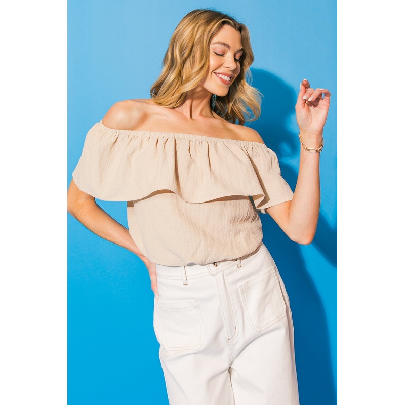 LOVELY MOOD WOVEN TOP|NATURAL|XS|S|M|L|XL