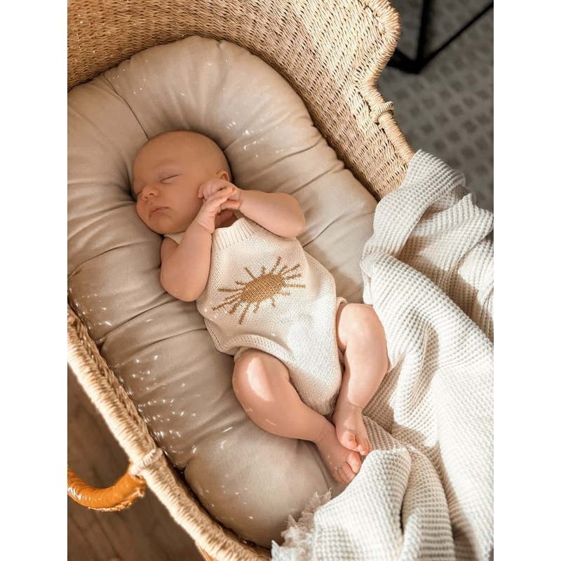 Luna + Luca Mr. Sun Romper|Newborn|0-3m|3-6m|6-12m|12-18m|18-24m|Cream