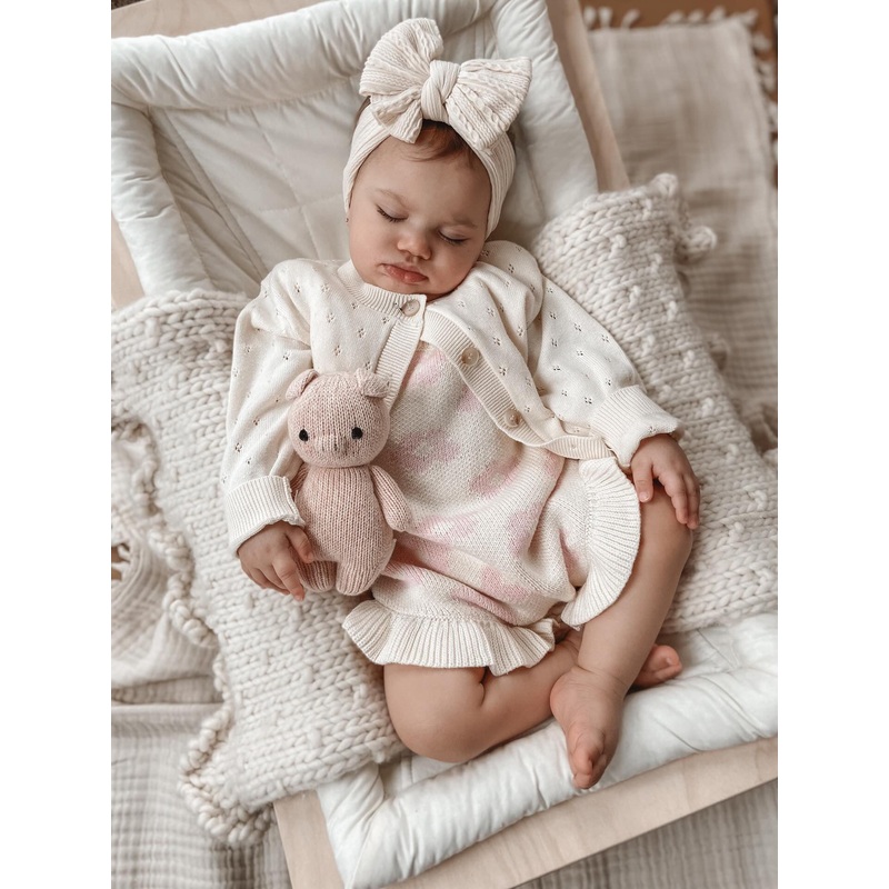 Luna + Luca Pointelle Cardigan – Cream