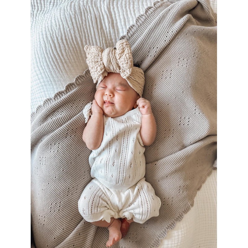 Luna + Luca Pointelle Romper – White