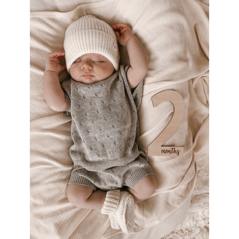 Luna + Luca Pointelle Set – Heather Gray