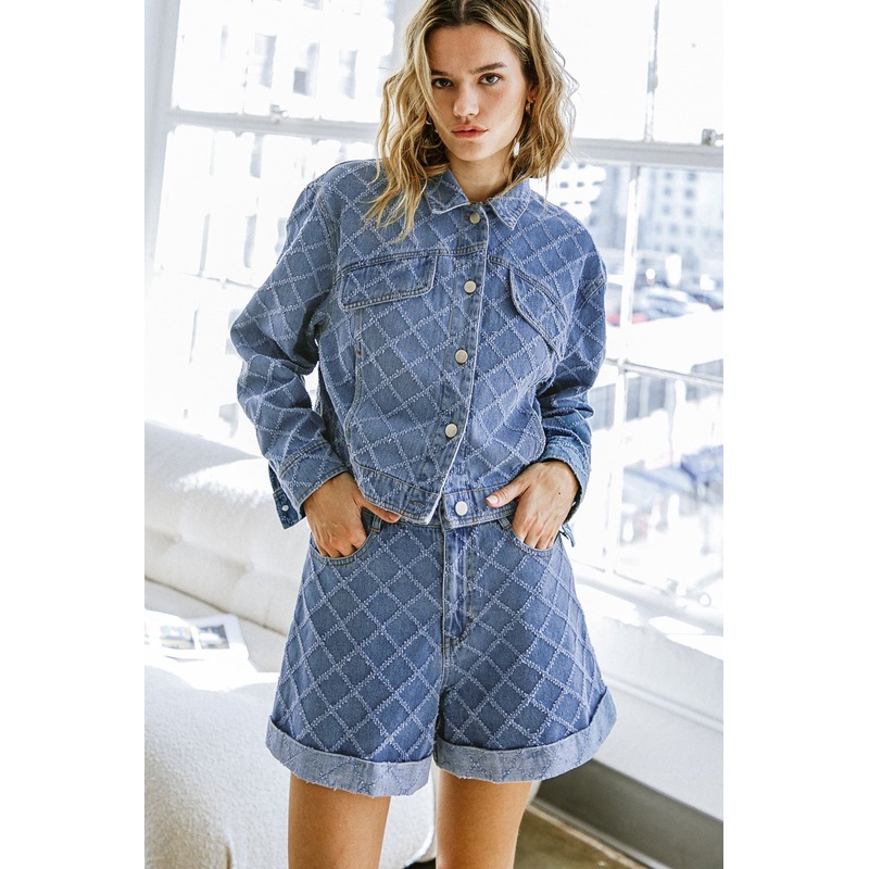 MEET ME THERE DENIM SHORT|MEDIUM INDIGO|S|M|L