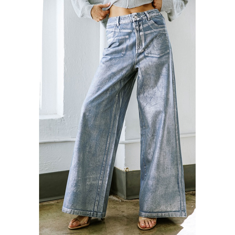 PEACE AND JOY DENIM PANTS|INDIGO METALLIC|S|M|L