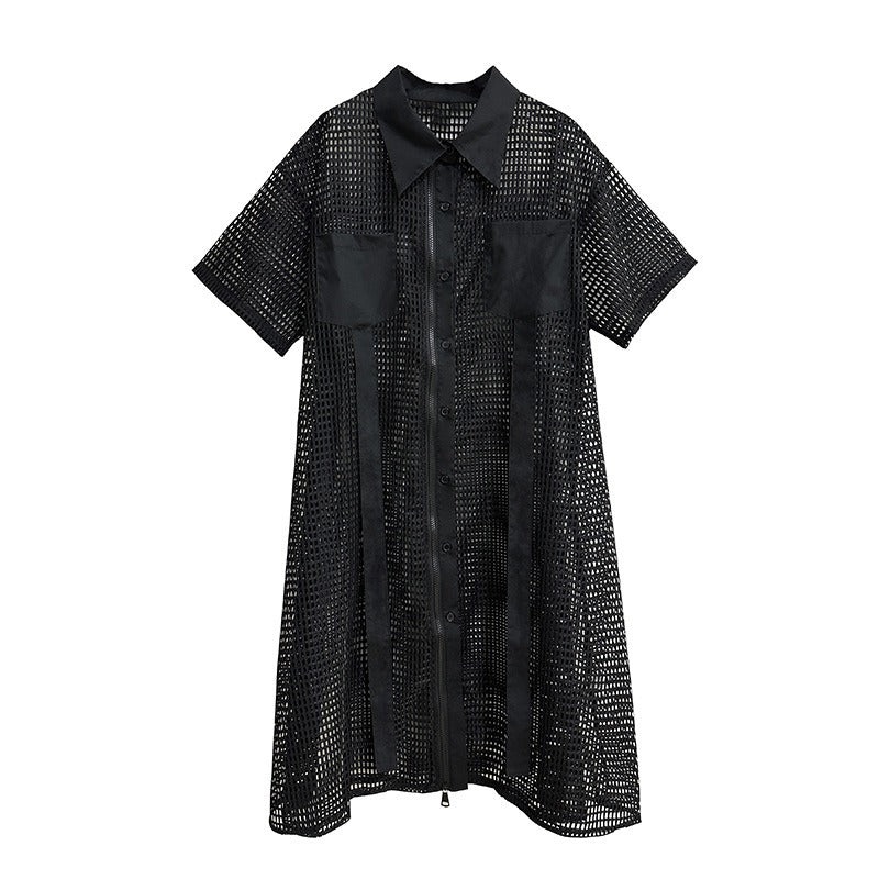 Polo Mesh Duster Zip Dress