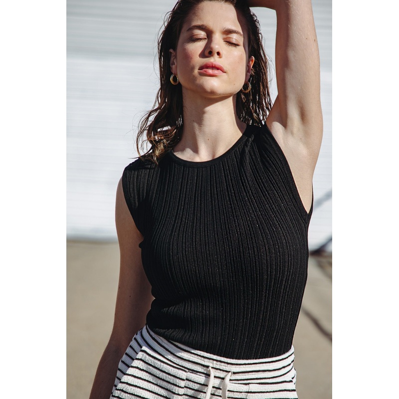 SET THE PACE KNIT TOP|BLACK|CAMEL|S|M|L