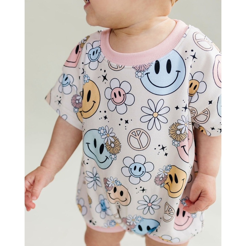 Short Sleeve Bubble Romper | Groovy Girl