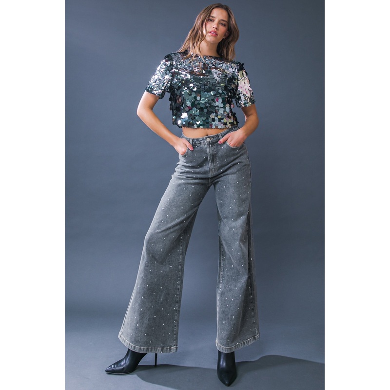 TAKE THE CHANCE DENIM PANTS|SMOKE GREY|S|M|L