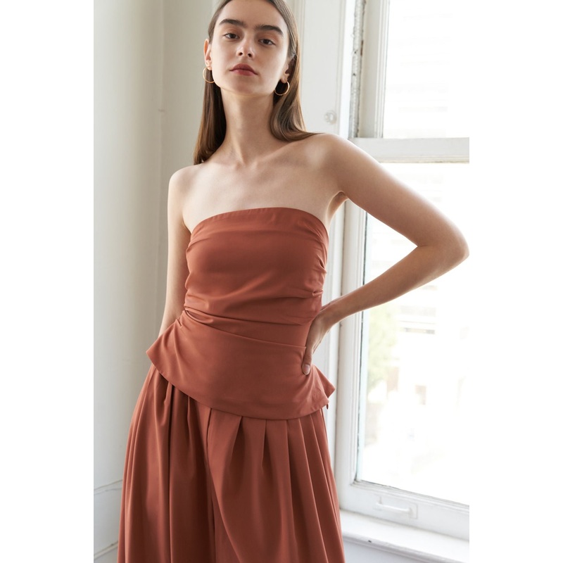 BIRDS SINGING WOVEN TOP|RUST|S|M|L