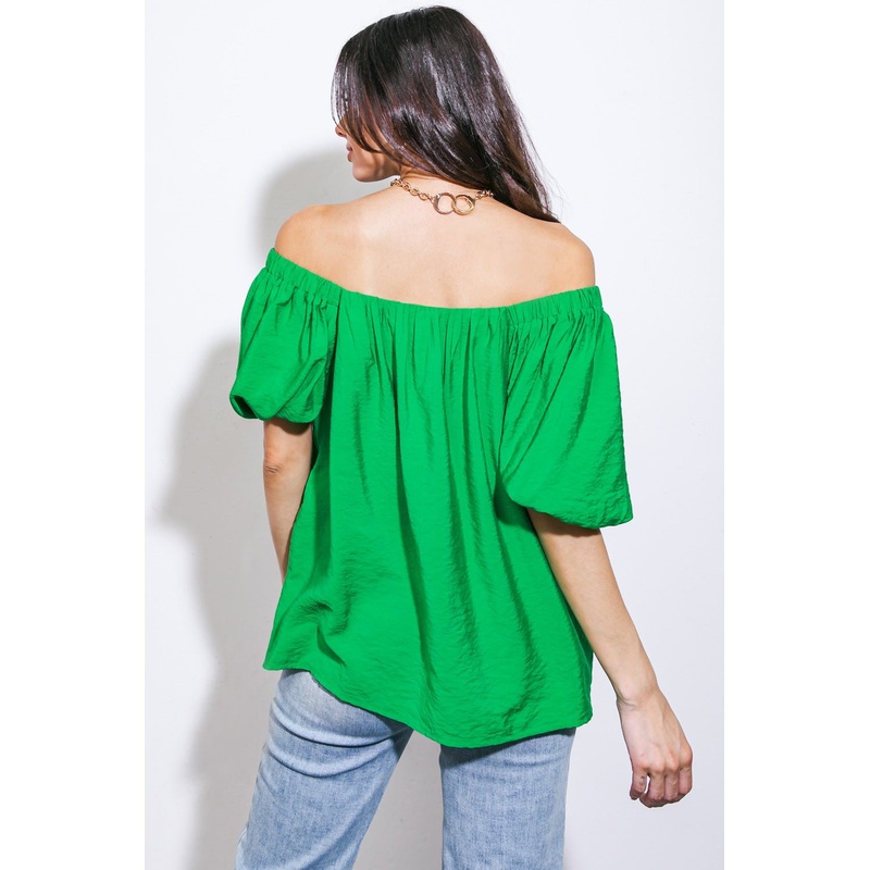 CALL TO ACTION WOVEN TOP|TOMATO RED|GREEN|S|M|L
