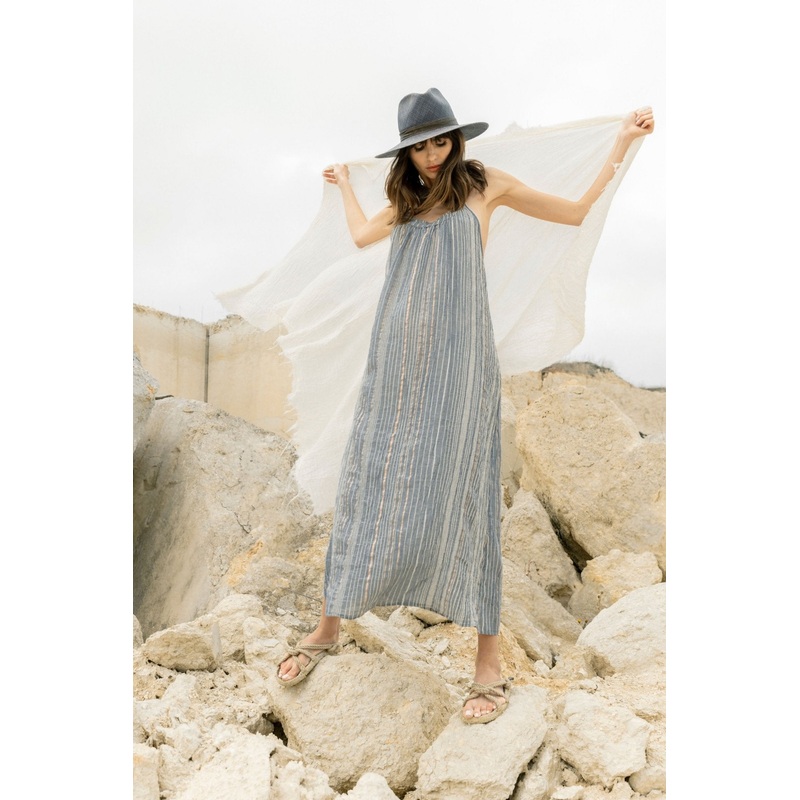 Canggu Maxi Dress – Navy With Stripes