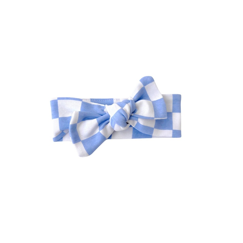 Checkered Headband | Blue|One Size
