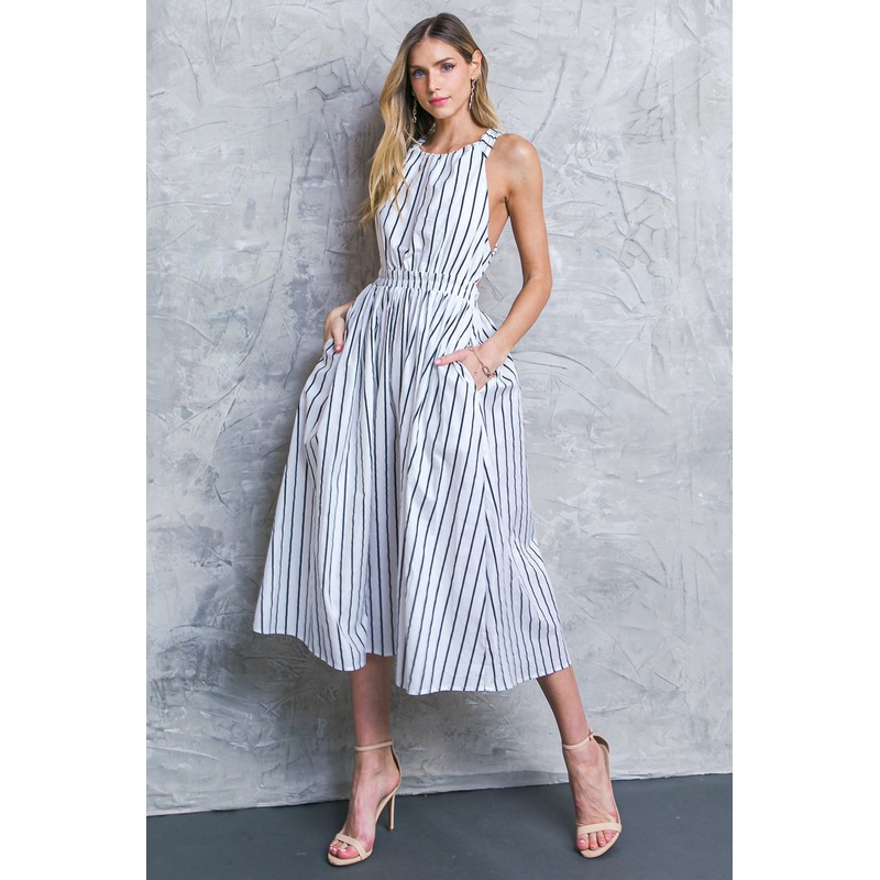 DON’T HOLD BACK POPLIN MIDI DRESS