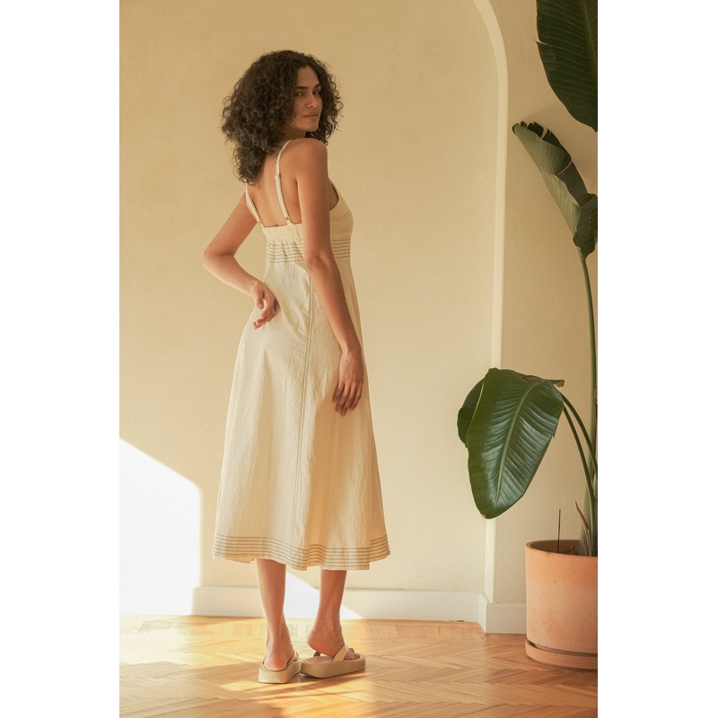 Eva Maxi Dress – Natural|Natural|S-M|M-L