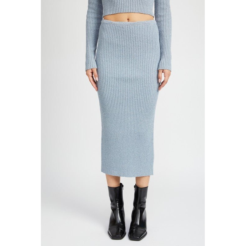 MAXI KNIT SKIRT WITH BACK SLIT