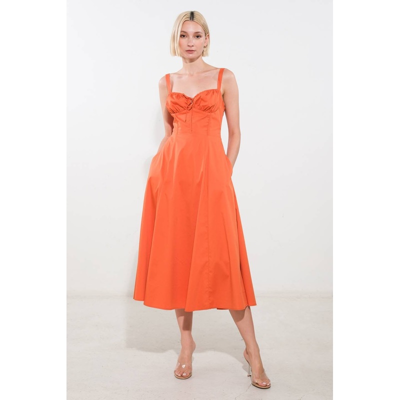 OCEANIC OPULENCE WOVEN MIDI DRESS