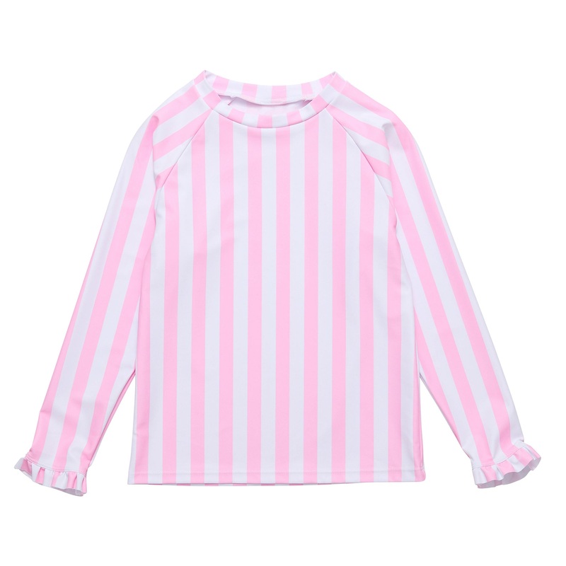 Pink Stripe LS Rash Top|2 (1-2y)|3 (2-3y)|4 (3-4y)|6 (5-6y)|8 (7-8y)|10 (9-10y)|12 (11-12y)