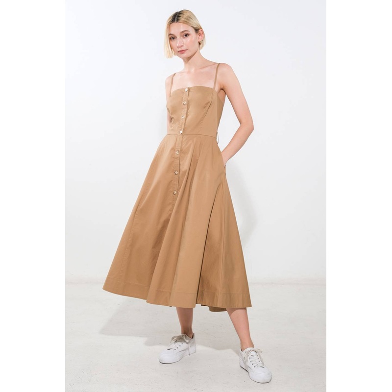PROOF OF PERFECTION WOVEN MIDI DRESS