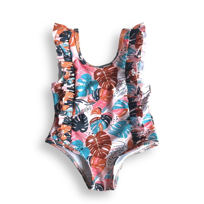 RUFFLE SWIMSUIT- Monstera|6/12m|12/18m|18/24m|2T|3T|4T|5/6|7/8