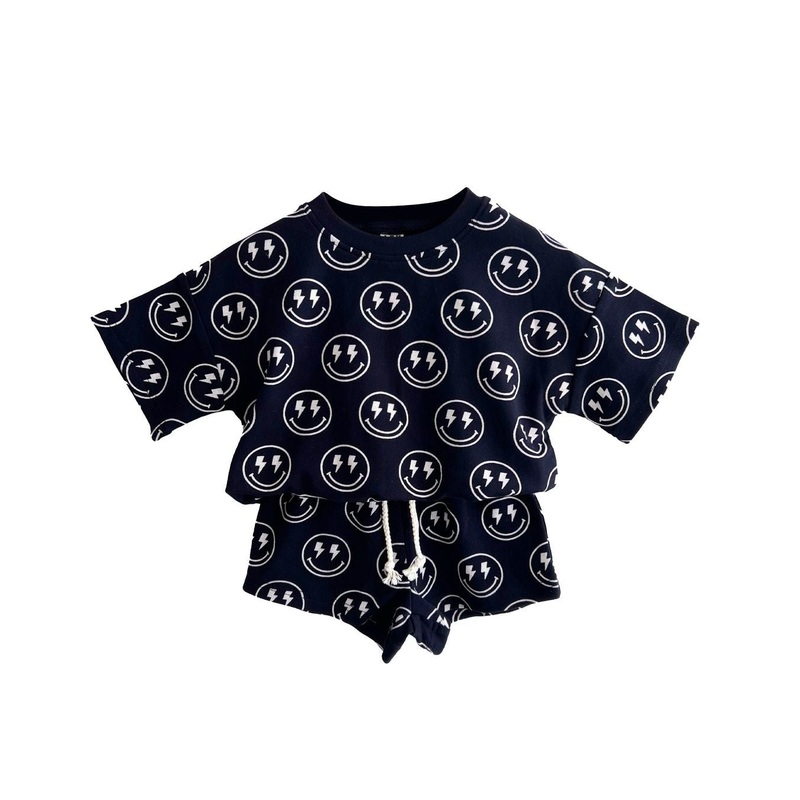 Shorts Set | Electric Smiley|0-3M|3-6M|6-12M|12-18M|18-24M|2T|3T|4T|5T|6-7Y|8-9Y