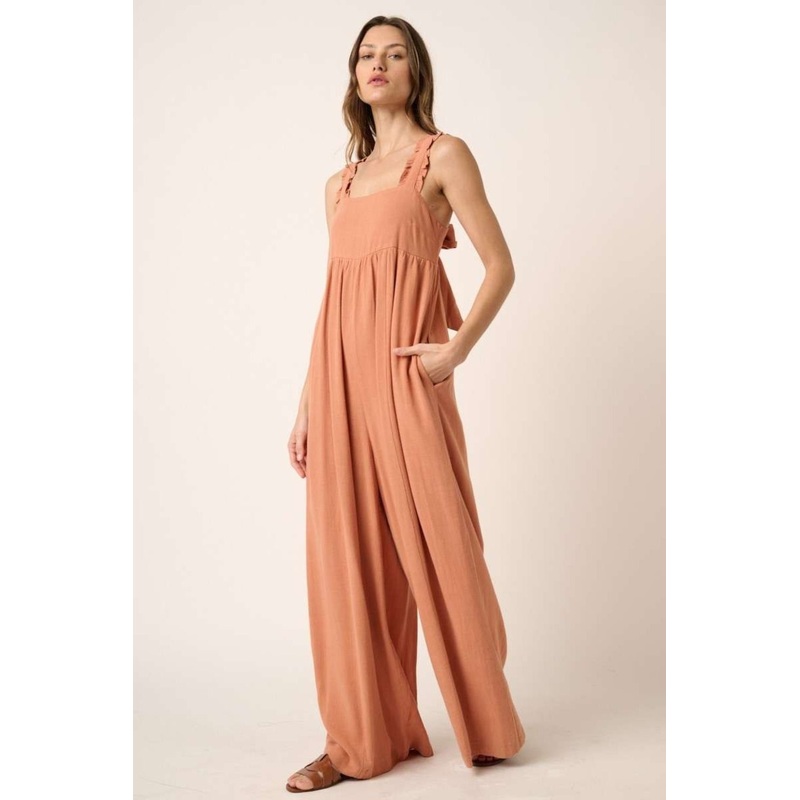 Sleeveless Wide Leg Jumpsuit|Ginger|S|M|L