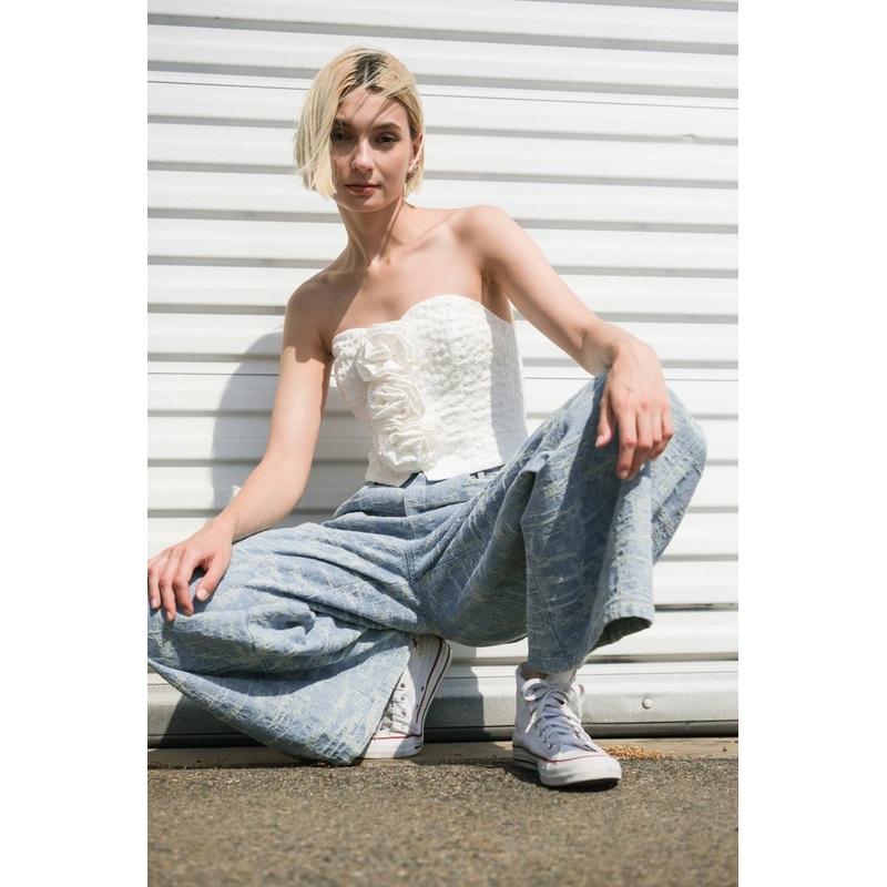SUMMERY DARLING WOVEN TOP|WHITE|BLACK|S|M|L