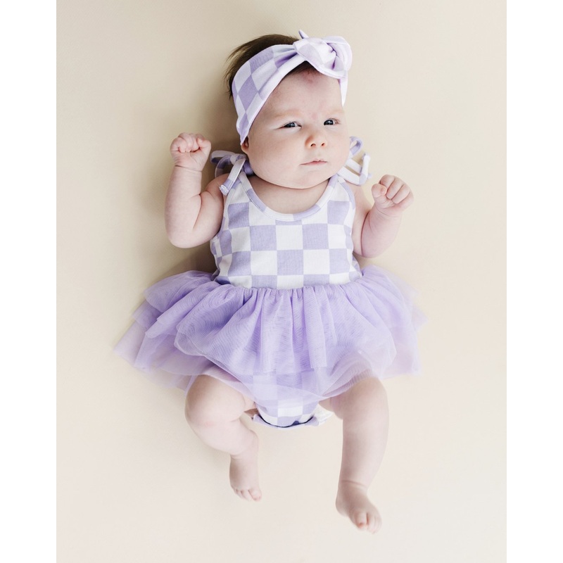 Tutu Romper | Checkered Lavender
