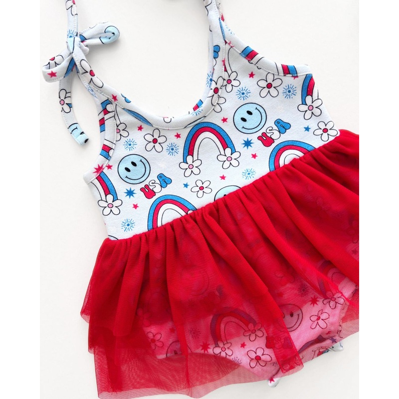 Tutu Romper | Little Miss USA|0-3M|3-6M|6-12M|12-18M|18-24M|2T