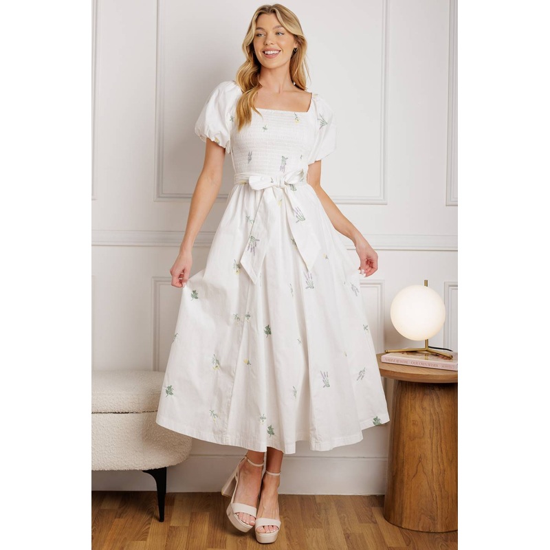ALL THE BETTER WOVEN MIDI DRESS