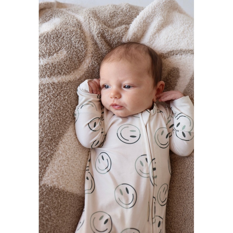 Bamboo Zip Pajama | Green Smiles