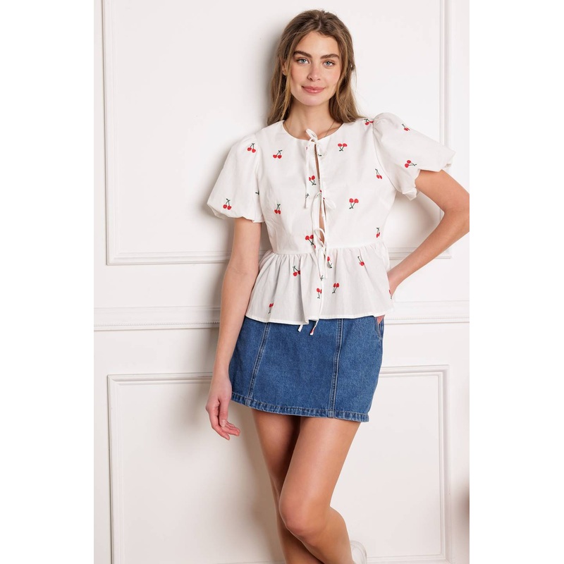 CLOSER THAN EVER WOVEN TOP|IVORY|S|M|L