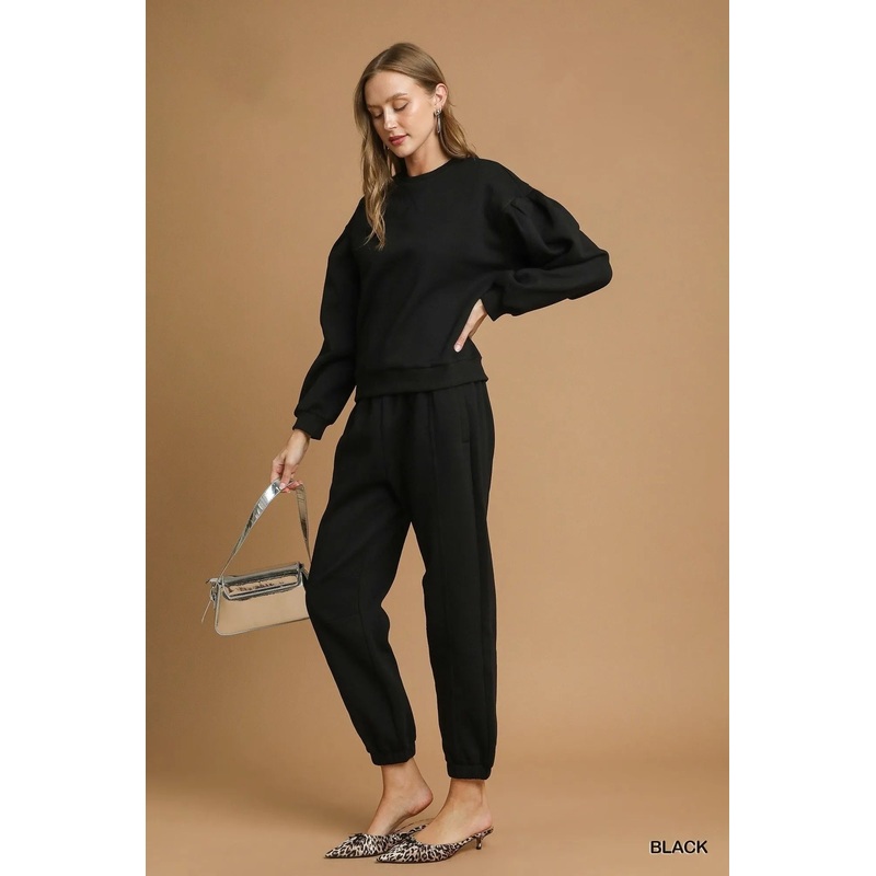 Fleece Jogger Pants with Drawstring