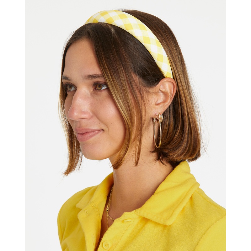 Gingham Headband (Yellow)|One Size