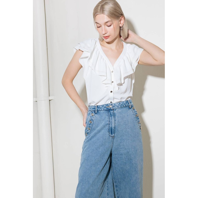 MADE FOR ROMANCE OFF WHITE WOVEN TOP