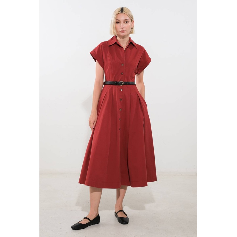 PERFECT BALANCE WOVEN MIDI DRESS