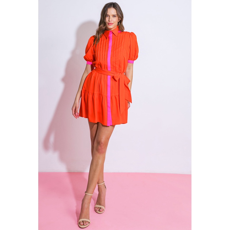READY WHEN YOU ARE WOVEN MINI DRESS