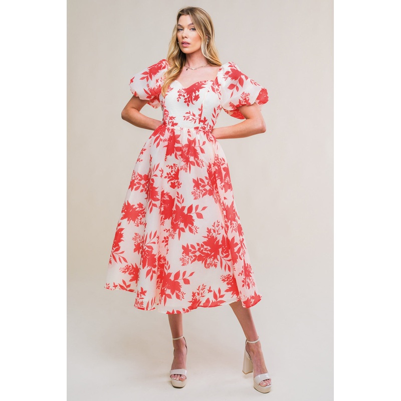 SUCCESSFULLY CUTE WOVEN MIDI DRESS