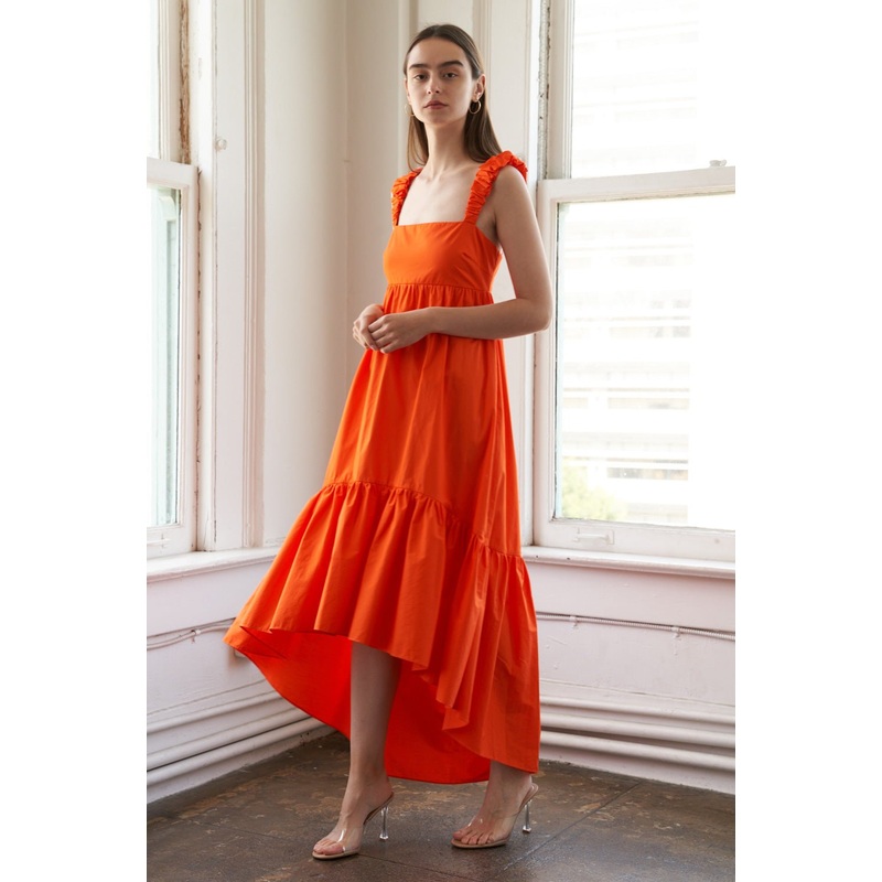 SUNBEAM SPLENDOR WOVEN MIDI DRESS