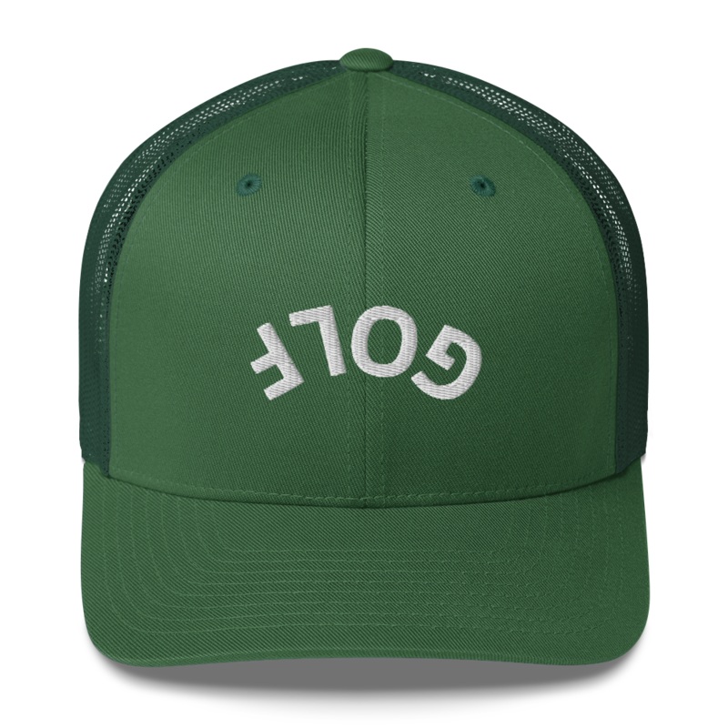 Upside Down Golf Arch Trucker Cap