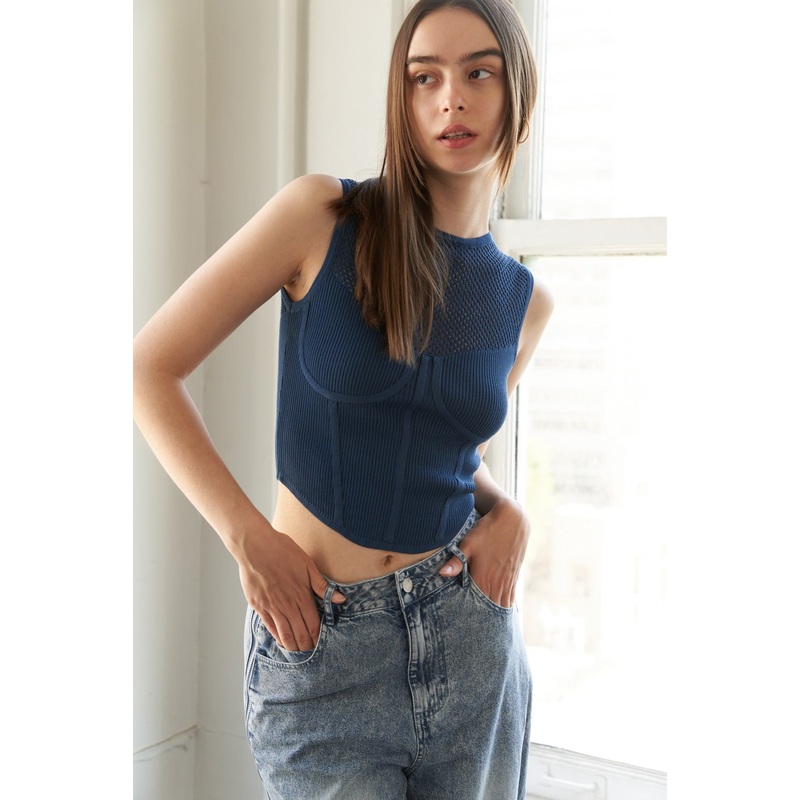 WHAT WE DO CROP TOP|NAVY|WHITE|S|M|L