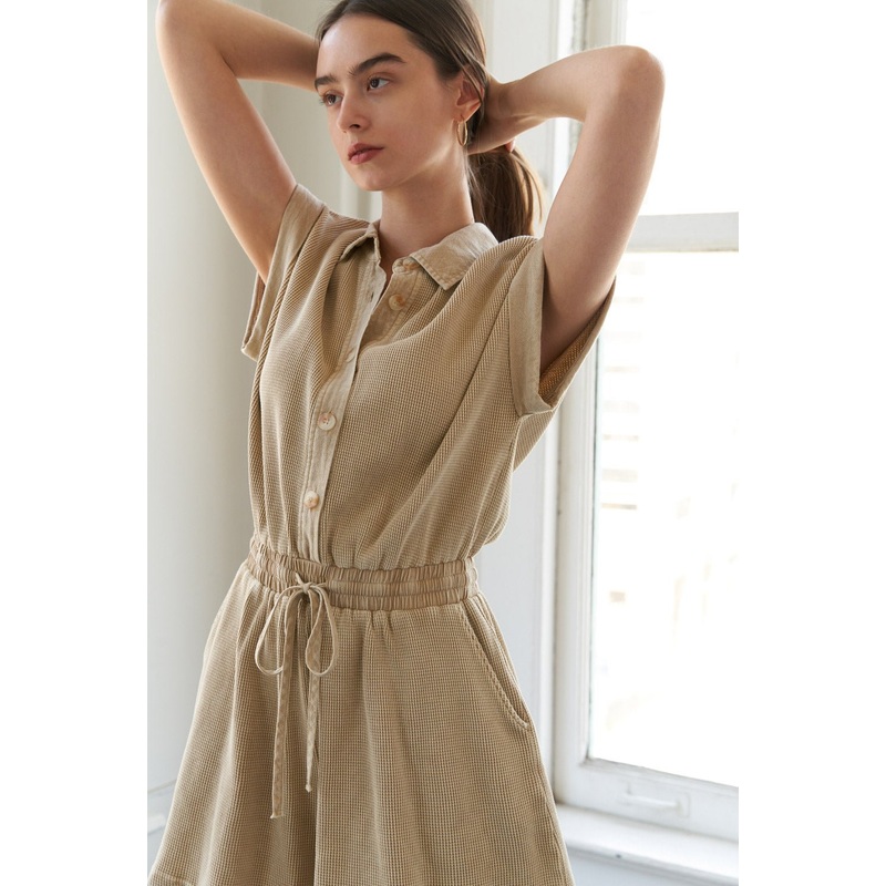 WILDFLOWER WHIMSY KNIT ROMPER|KHAKI|S|M|L