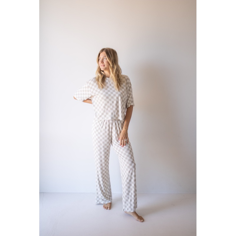 Women’s Boxy Tee Lounge Set | Checkerboard