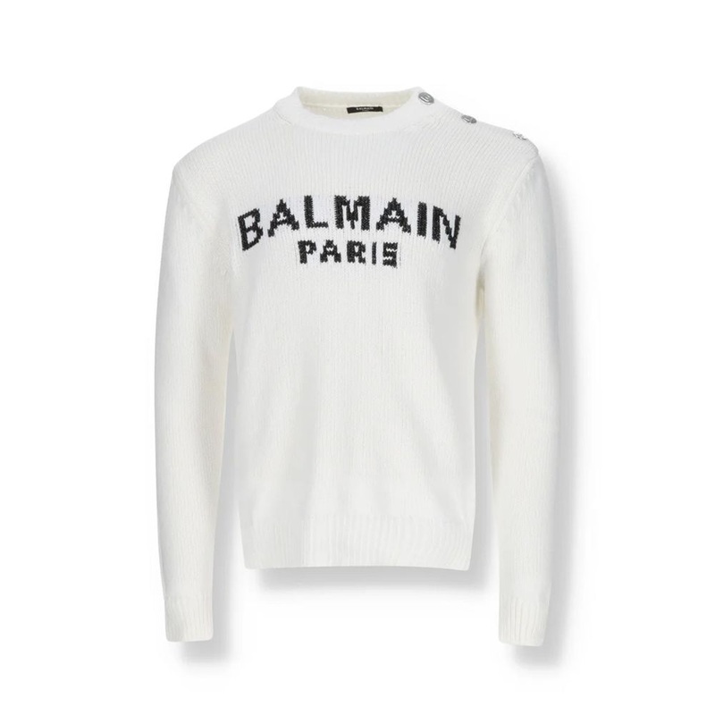 Balmain Cotton Logo Sweater|L