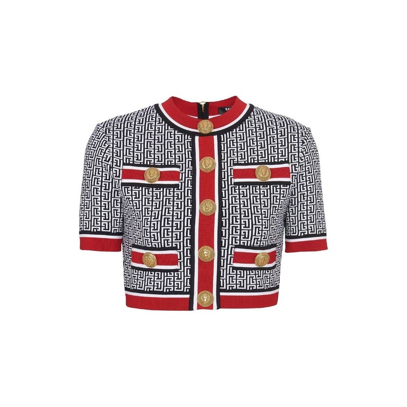 Balmain Cropped Monogram Top|40