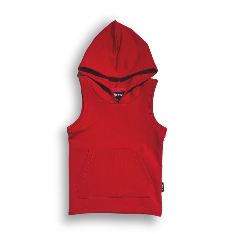 BAMBOO HOODIE TANK- Red|0/6M|6/12m|12/18m|18/24M|2T|3T|4T|5|6