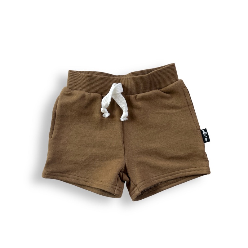 BAMBOO JOGGER SHORTS- Mocha|0/6M|6/12M|12/18M|18/24M|2T|3T|4T|5|6