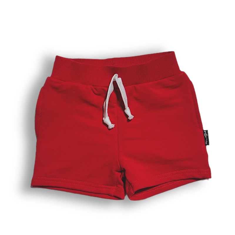 BAMBOO JOGGER SHORTS- Red|0/6M|6/12M|12/18M|18/24M|2T|3T|4T|5|6