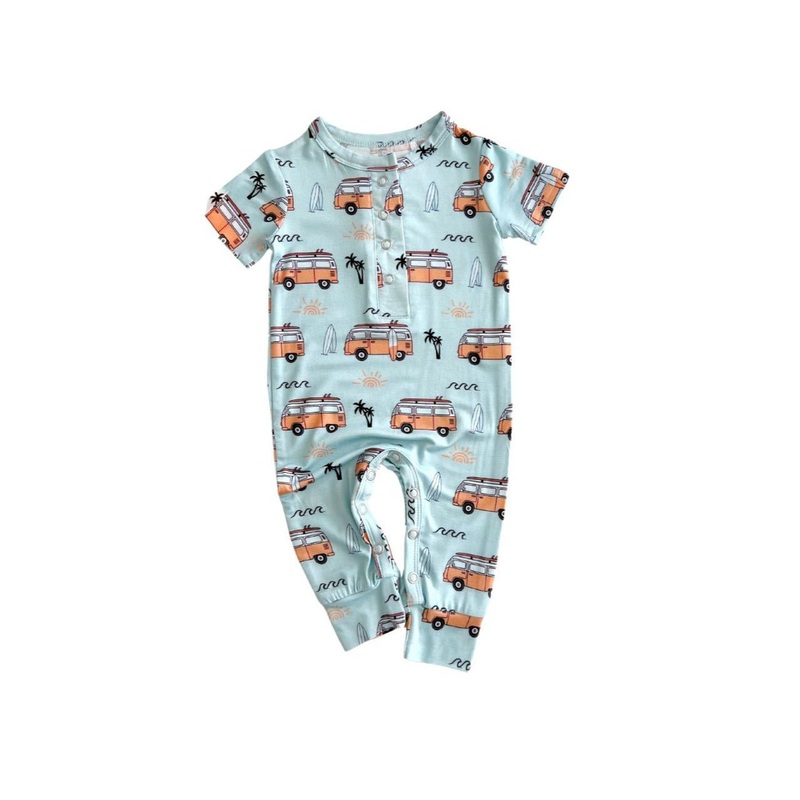 Bamboo Jumpsuit | Retro Beach|0-3M|3-6M|6-12M|12-18M|18-24M|2T